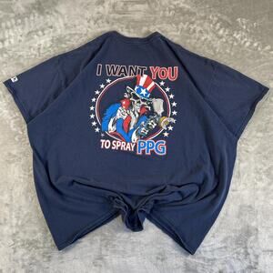 Vintage PPG “I Want You To Spray PPG” Graphic T-Shirt Navy Distressed size XXL